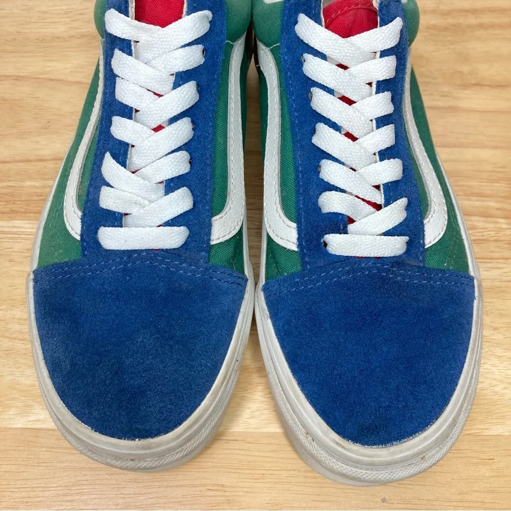 Vans Off The Wall Sneakers M5/W6.5 Suede Canvas Blue Green Yellow Skate Street